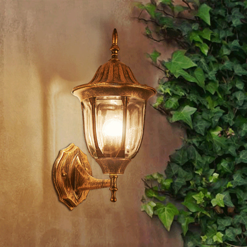 Avtoit | Kerosene Outdoor Wall Lamp Fixture Industrial Clear Glass 1 Light Rust Wall Lamp
