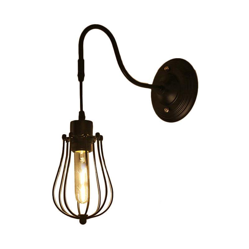 Avtoit | Metal Cylinder/Hexagonal Engaged Wall Lamp Farm 1 Lamp Restaurant Wall Mount Fixture in Black