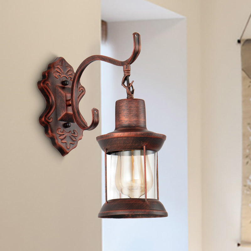 Avtoit | Weather Copper A Light Wall Lamp Rustic Style Clear Glass Petroleum Lighting Fixture