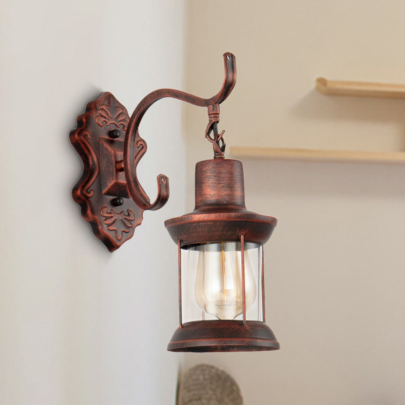 Avtoit | Weather Copper A Light Wall Lamp Rustic Style Clear Glass Petroleum Lighting Fixture