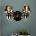 Avtoit | 2-Lamp Wall Lighting with Mushroom Shade Smoky Glass Modern Bedroom Wall Light Lighting Fixture