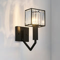 Avtoit | Black Version Rectangular Wall Lamp Modernist Style 1 Light Clear Crystal and Metal Wall Sconce