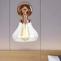 Avtoit | Pear-shaped living room wall lamp vintage clear glass 1 light rose gold wall lamp