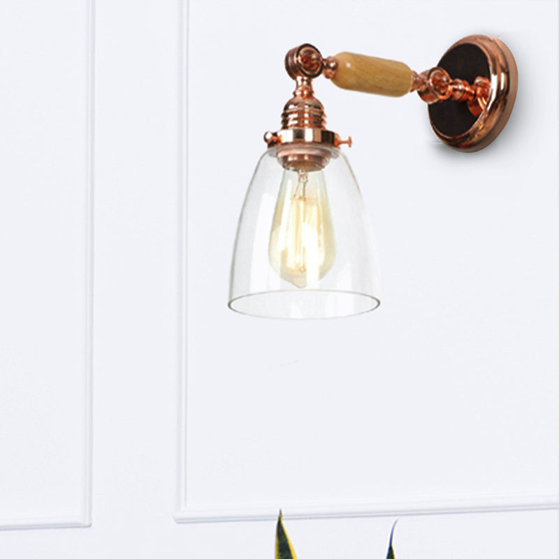 Avtoit | A wall light with a conical shade made of clear glass industrial design living room wall lamp