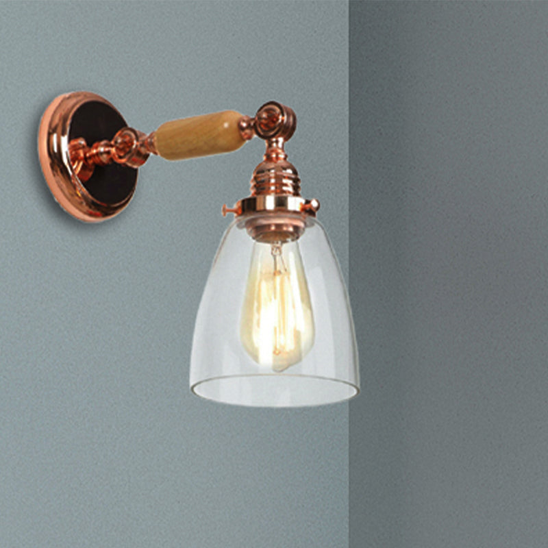 Avtoit | A wall light with a conical shade made of clear glass industrial design living room wall lamp