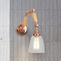 Avtoit | Rose Gold Single Light Concept Light Antique Clear Glass Tapered Lighting Fixture with Rotatable Arm