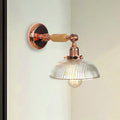 Avtoit | A bulb ribbed glass wall lamp farmhouse rose gold arched bedroom wall lamp