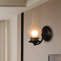 Avtoit | 1 Bulb Vase Shade Wall Mounted Light Fixture Rustic White/Amber Spritz Glass Lighting for Hallway
