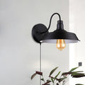 Avtoit | Barn Kitchen Wall Light Fixture Industrial Metal 1 Light Black Sconces Light with Goose Neck Arm and Plug Cable