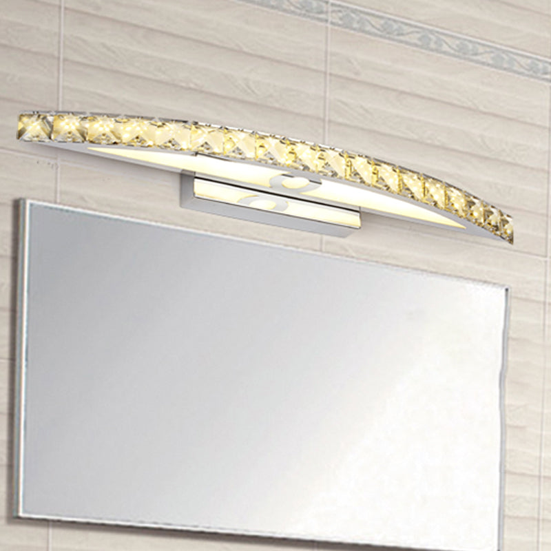 Avtoit | Flared Vanity Lighting Modern Style Clear/Champagne Crystal 17"/21" W LED Wall Lamp, Warm/White Light