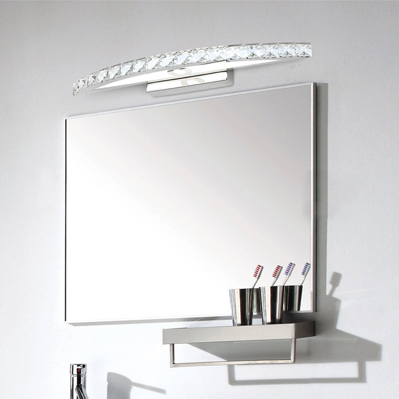 Avtoit | Flared Vanity Lighting Modern Style Clear/Champagne Crystal 17"/21" W LED Wall Lamp, Warm/White Light