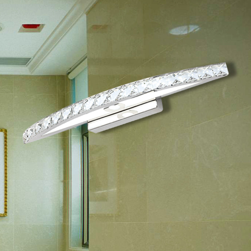 Avtoit | Flared Vanity Lighting Modern Style Clear/Champagne Crystal 17"/21" W LED Wall Lamp, Warm/White Light