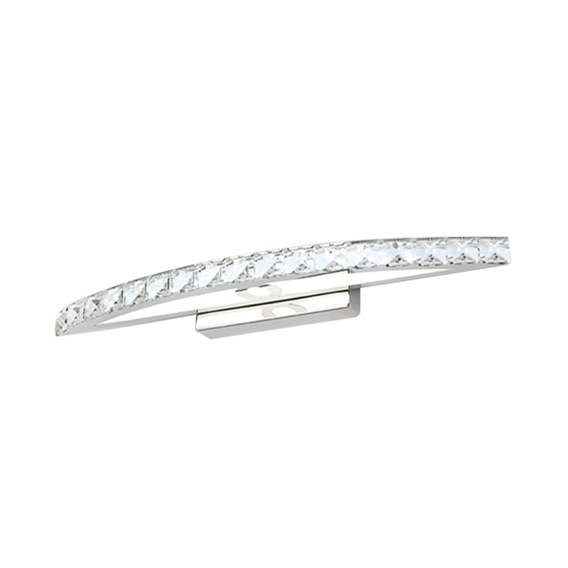 Avtoit | Flared Vanity Lighting Modern Style Clear/Champagne Crystal 17"/21" W LED Wall Lamp, Warm/White Light
