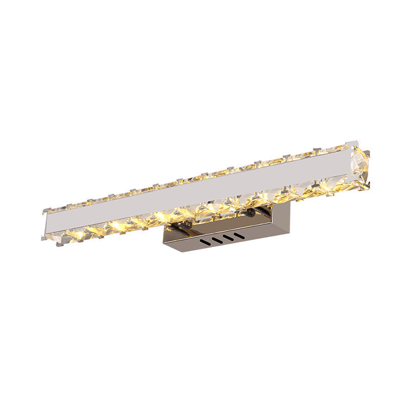 Avtoit | 11.5"/16.5" Width Rectangular Vanity Mirror Light Modern Style Clear Crystal LED White Wall Sconce for Bathroom