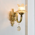 Avtoit | Flower decor wall light fixture modernism prism glass 1/2 heads brass wall lamp