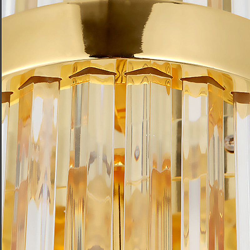 Avtoit | Cylinder Wall Light Modern Three-Sided Crystal Rod 2 Heads Gold Wall Light