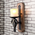 Avtoit | Candlestick Wall Lamp Country Style Opal Glass 1/2-Light Black and Gold Wall Fixture with Resin Anchor Design