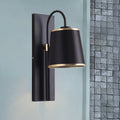Avtoit | Tapered Bedroom Wall Light Black Fabric 1 Light Vintage Stylish Wall Lamp with Goose Neck Arm
