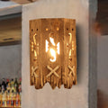 Avtoit | Wood Cylinder Shade Wall Lamp Country Style 1 Head Brown Wall Light for Restaurant