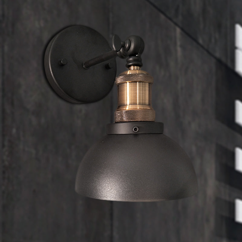 Avtoit | Dome Restaurant Wall Light Metal 1 Light Modern Style Adjustable Wall Lamp in Black