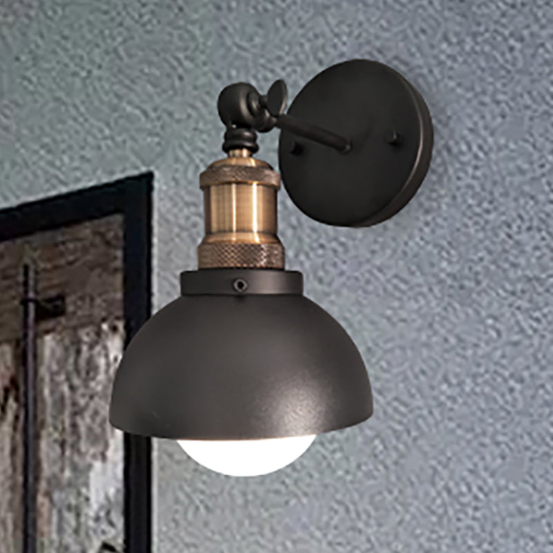 Avtoit | Dome Restaurant Wall Light Metal 1 Light Modern Style Adjustable Wall Lamp in Black
