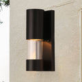 Avtoit | Black cylindrical wall-mounted light in industrial style 1 bulb metallic and clear glass wall switch for hallway