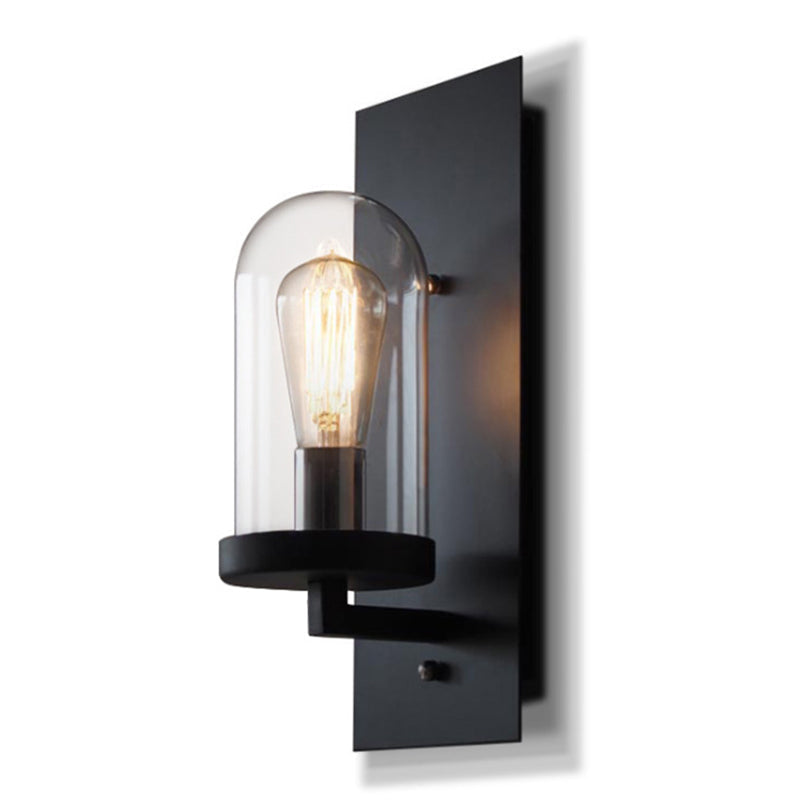 Avtoit | Industrial metal wall lamp 1-head bar lamp with glass shade for bedroom living room