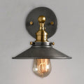 Avtoit | Vintage Industrial Style Wall Light Single Light with Flat Round, Flared Metal Shade for the Bar