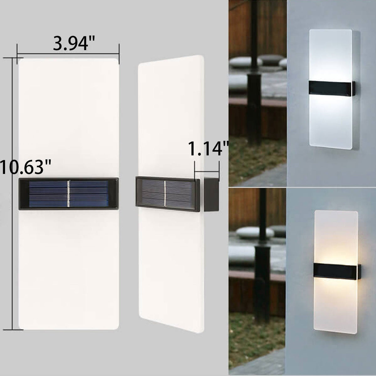 Avtoit | LumaZen Solar LED Wall Lamp | Weatherproof | Solar Powered Outdoor Lighting | Garden & Patio Decor