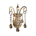 Avtoit | Amber Glass Candle Holder Light Modernism 1/2 Heads Bedroom Wall Light Lamp with Crystal Drop Accent