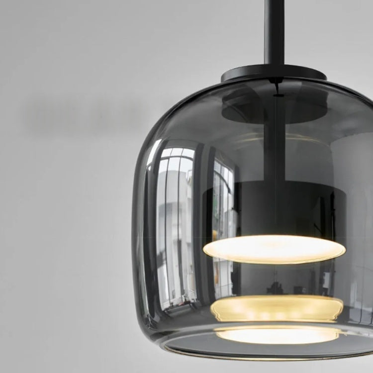 Avtoit | Nordic Black Glass Pendant Light Fixture - Modern Hanging Lamp for Kitchen Island & Dining Room