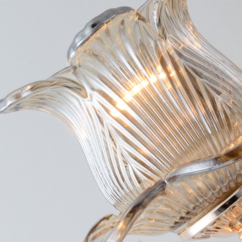 Avtoit | Flower Wall Mounted Light Source Modern Prism Glass 1/2 Heads Brass Wall Lamp with Crystal Drop Accent