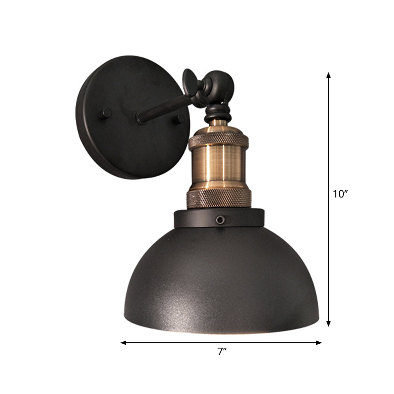 Avtoit | Dome Restaurant Wall Light Metal 1 Light Modern Style Adjustable Wall Lamp in Black