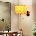 Avtoit | Drum Wall Lighting Traditional Bamboo 1 Lamp Wooden Sconce Lighting Fixture for Dining Room