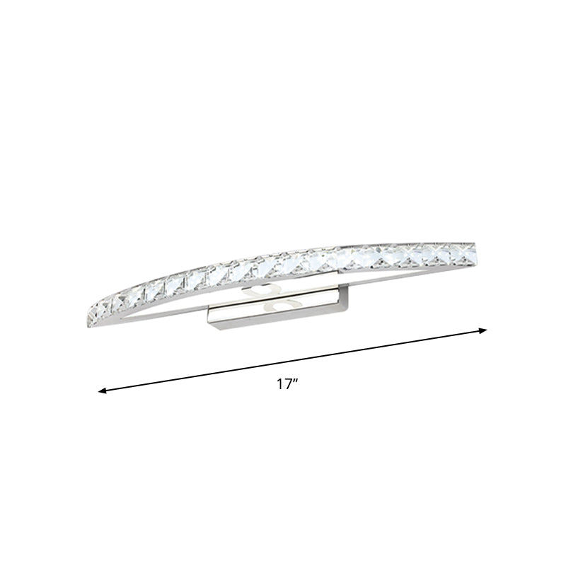 Avtoit | Flared Vanity Lighting Modern Style Clear/Champagne Crystal 17"/21" W LED Wall Lamp, Warm/White Light