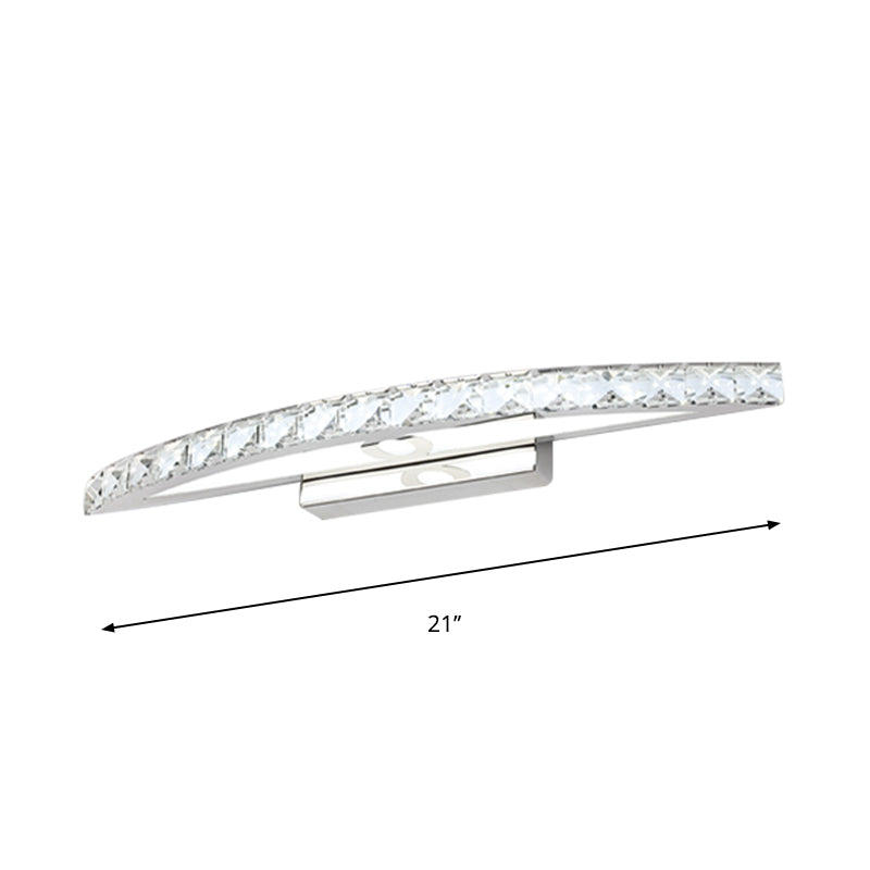 Avtoit | Flared Vanity Lighting Modern Style Clear/Champagne Crystal 17"/21" W LED Wall Lamp, Warm/White Light