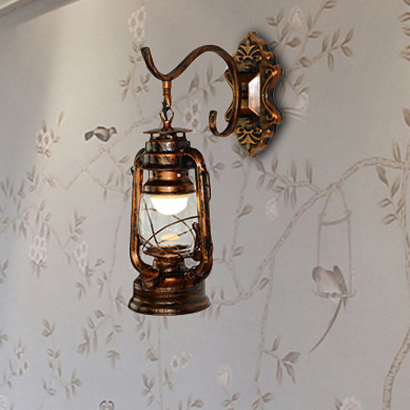 Avtoit | 1 Light Bright Glass Wall Lamp Light Coastal Bronze Kerosene Living Room Lighting Fixture