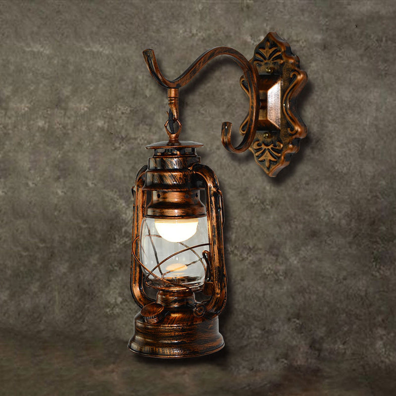 Avtoit | 1 Light Bright Glass Wall Lamp Light Coastal Bronze Kerosene Living Room Lighting Fixture