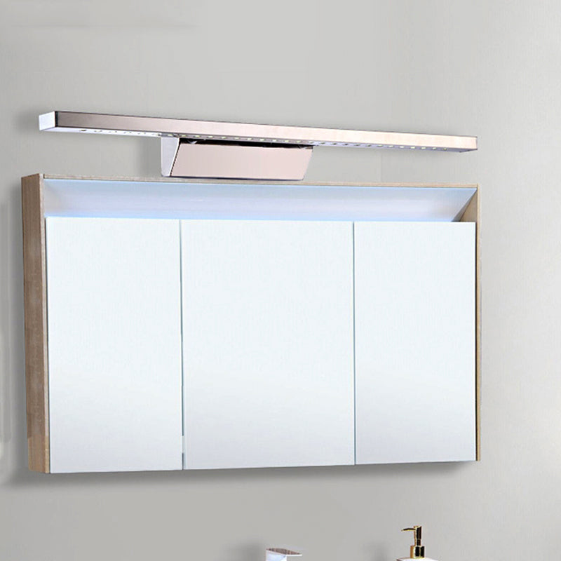 Avtoit | Rectangular Interior Mirror Light Stainless Steel 16"/19.5" W LED Modern Wall-Mounted Light in Chrome, Warm/White Lighting