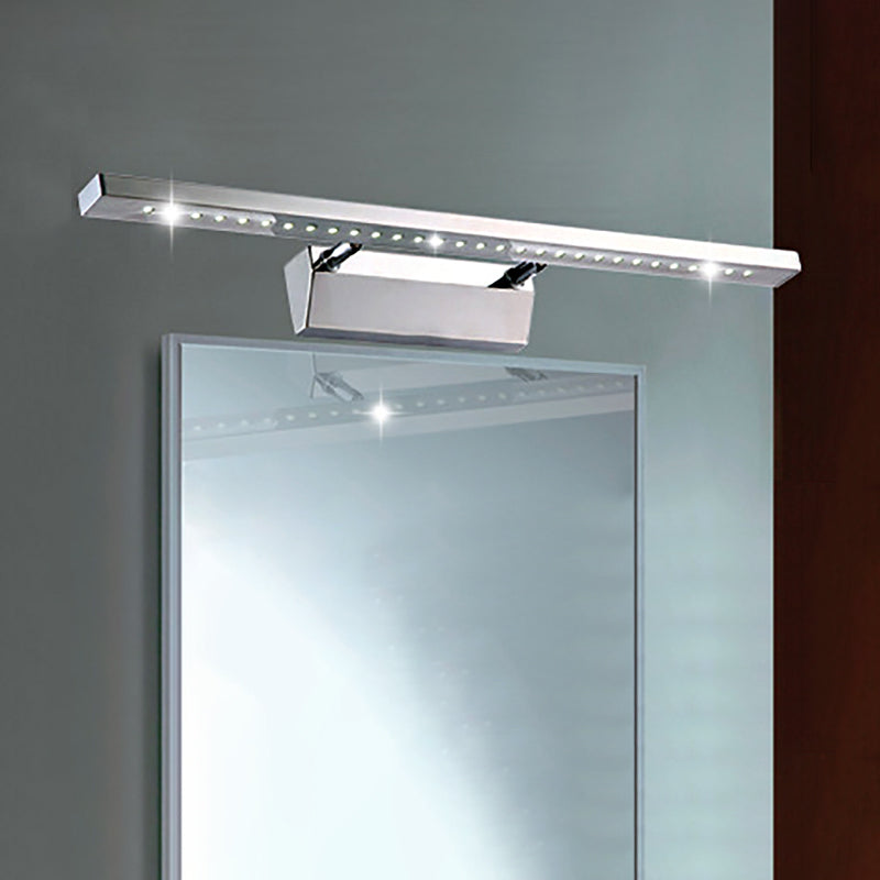 Avtoit | Rectangular Interior Mirror Light Stainless Steel 16"/19.5" W LED Modern Wall-Mounted Light in Chrome, Warm/White Lighting