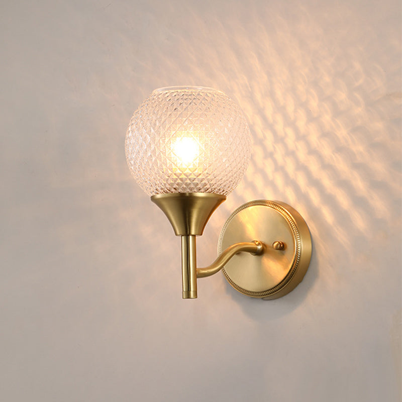 Avtoit | Spherical prism glass wall lamp minimalist single light brass wall lamp