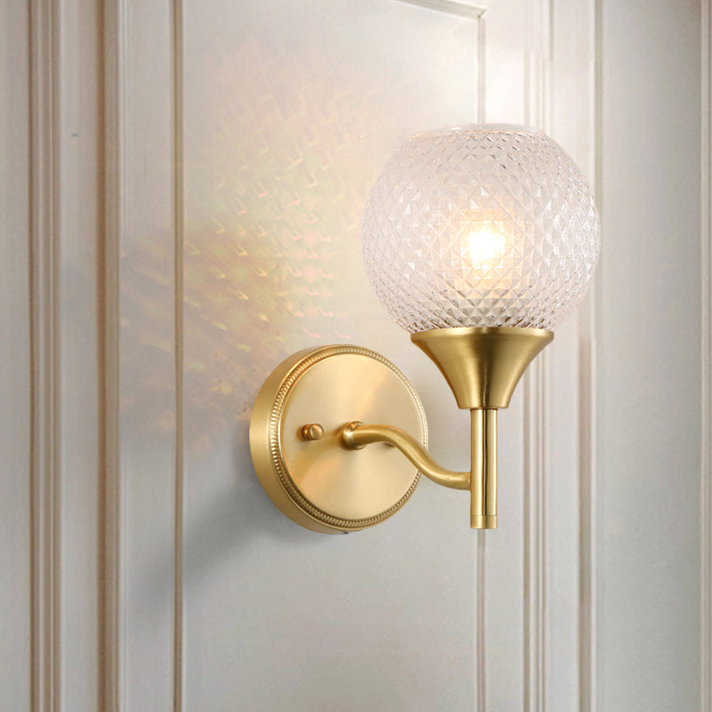 Avtoit | Spherical prism glass wall lamp minimalist single light brass wall lamp