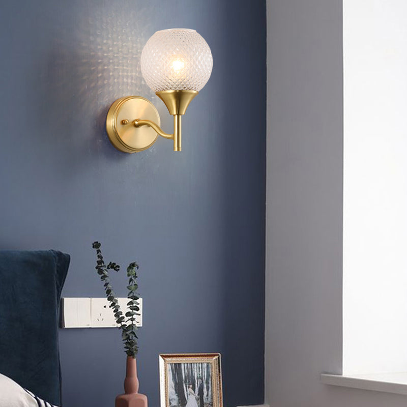 Avtoit | Spherical prism glass wall lamp minimalist single light brass wall lamp