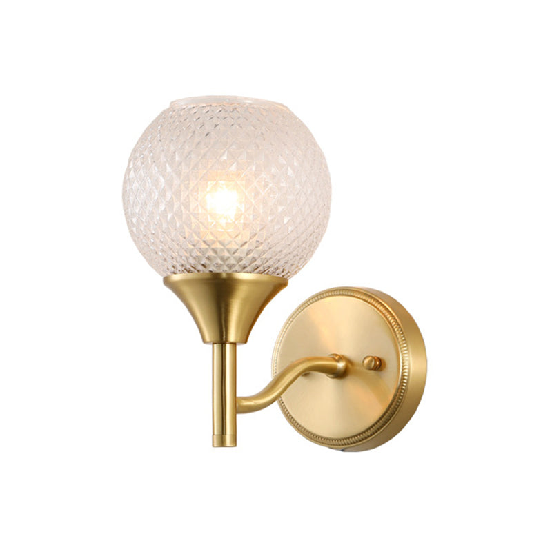 Avtoit | Spherical prism glass wall lamp minimalist single light brass wall lamp
