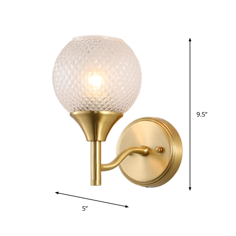Avtoit | Spherical prism glass wall lamp minimalist single light brass wall lamp