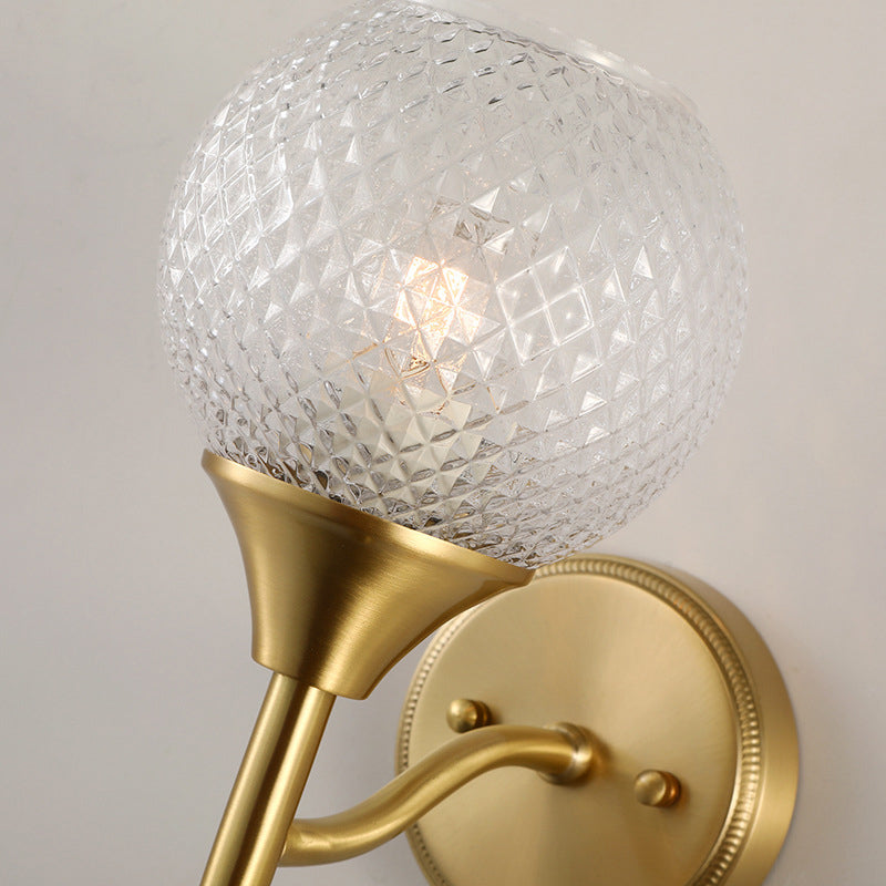 Avtoit | Spherical prism glass wall lamp minimalist single light brass wall lamp