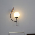 Avtoit | Gold/Black Global Wall Light Retro 1 Light Matt White Glass Wall Light with Reflector