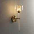 Avtoit | Dual Cup Form Wall Mounted Lamp Modernist Simple Clear Glass and Metallic Wall Sconce in Black/Gold