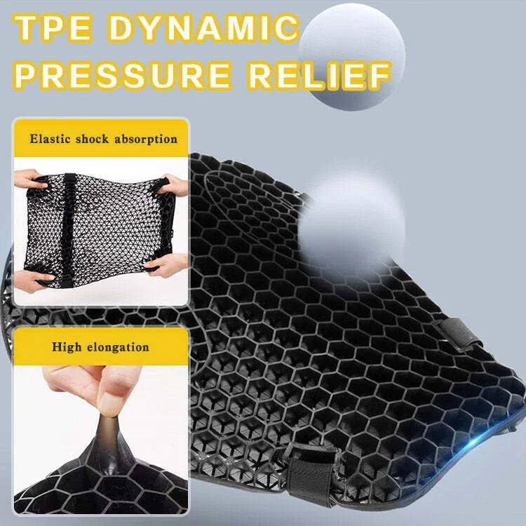Avtoit | HoneyRide – 3D Honeycomb Shock-Relief Motorcycle Seat Cushion