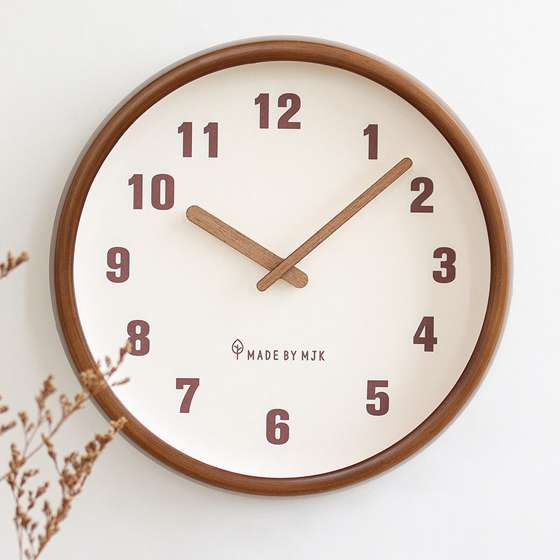 Avtoit | Natural Wooden Round Silent Wall Clock Deco Clock
